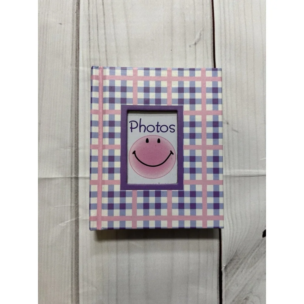 Vintage New Seasons Purple Pink Checkered Photo Book Mini 1999